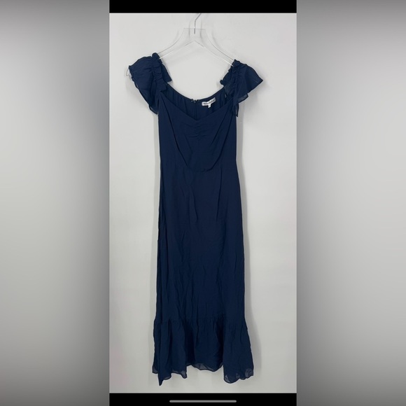 Reformation Butterfly Navy Maxi Dress Size 0 B1818 - Picture 3 of 6